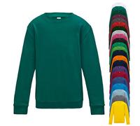 JH030K Just Hoods Kinder Pullover Sweatshirt mit Rundhalsausschnitt Burgundy 7/8 (M)