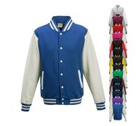 Just Hoods by AWDis Herren Jacke Varsity Jacket, Multicoloured (Royal Blue/White), L