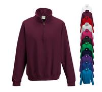JH046 Just Hoods Pullover Sweatshirt mit 1/4 -Reißverschluss Burgundy S