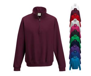 JH046 Just Hoods Pullover Sweatshirt mit 1/4 -Reißverschluss Heather Grey M