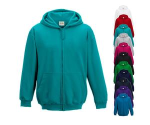 JH050K Just Hoods Kinder Kapuzenjacke ohne Zugbänder Heather Grey 5/6 (S)