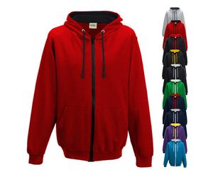 JH053 Just Hoods Kapuzenjacke mit kontrastfarbenem Kunststoff-Reißverschluss New French Navy M