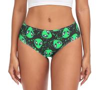 JHKKU Damenunterwäsche, klassischer Slip, weich, atmungsaktiv, Bikini, Hipster, Höschen, Alien-Print, XXL