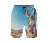 JHKKU Herren-Badehose, Board-Shorts, schnell trocknend, Bademode, Urlaub, Party, Badeanzug, Lustiger Esel, XL