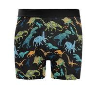 JHKKU Herren-Boxershorts, weich, bequem, atmungsaktiv, 10,2 cm Schrittlänge, Unterwäsche mit Eingriff, Dinosaurier, Medium
