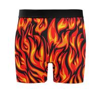 JHKKU Herren-Boxershorts, weich, bequem, Stretch, 10,2 cm Schrittlänge, Unterwäsche mit Eingriff, fire, Medium