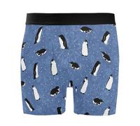 JHKKU Herren-Boxershorts, weich, bequem, Stretch, 10,2 cm Schrittlänge, Unterwäsche mit Eingriff, Kaiserpinguin, Medium