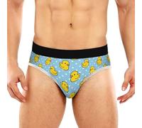 JHKKU Herren Unterwäsche Print Slips Weich Komfort Atmungsaktiv U Pouch Classics Brief, Cartoon Niedliche Ente, X-Large