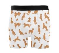 JHKKU Herren-Unterwäsche, weich, bequem, atmungsaktiv, 10,2 cm, Boxershorts mit Eingriff, Golden Retriever Dogs, X-Large