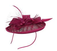 JHKNNK Blumenstirnband aus Mesh und Feder Haaraccessoire für Damen Kopfschmuck für Hochzeiten und Partys 1 Stück Rosa