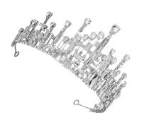 JHKNNK Elegante Barock Krone Haarreif mit Strass für Brautfrisur und Party Kopfschmuck Silbernes Accessoire für Besondere Anlässe und Stilvolle Hochzeiten