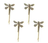 JHKNNK Vintage Libellen Haarspangen 4 Stück aus Metall mit Clipverschluss für Damen Haarschmuck Geeignet für Hochzeit und Festliche Anlässe