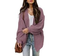 Jhsnjnr Strickjacke Damen Langarm Open Front Grobe Strickmantel Laternenärmel Oversize Pullover Herbst Winter Warme Cardigan