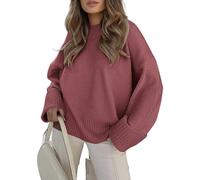 Jhsnjnr Winter Strickpulli Lässige Oversized Winterpullover mit Rundhalsausschnitt Flauschiger Pulli Dicker Sweater Casual Langarm Outwear