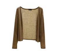 JHTVGIUZ Bolero Damen Festlich,Bolero Shrugs Für Damen Cardigan Zum Binden Vorne Elegante 3/4 Ärmel Dünne Jacken Gehäkelt Locker Transparent Strandüberzug Für Kleid Abendhochzeit Khaki M