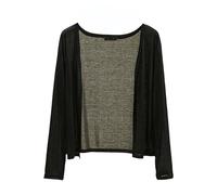 JHTVGIUZ Damen Jacke,Bolero Shrugs Für Damen Cardigan Zum Binden Vorne Elegante 3/4 Ärmel Dünne Jacken Gehäkelt Locker Transparent Strandüberzug Für Kleid Abendhochzeit Schwarz S