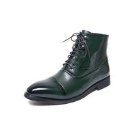 JHYUUKAU Herren Stiefeletten Lackleder Ankle Boots