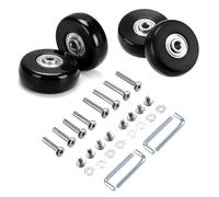 JiaDanweng Ersatzrollen Koffer, 4 Gummi Ersatz Rollen Leicht, Kofferrollen Ersatzteile Set für Hartschalenkoffer Trolleys Luggage Tourister Cart