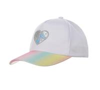 JIAHG Mädchen Basecap Kinder Glitzer Baseball Cap Pferdeschwanz Hüte Herz-Muster Verstellbare Sonnenhut Kleine Mädchen Sommer Baseballkappe für 2-6 Jahre alt (Weiß)