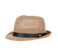 JIAHG Unisex Cowboyhut Strohhut Herren Panamahut Jazz Hut Westernhut Frauen Sommerhut Sonnenhut Stroh Piratenhut Damen Strandhut Fischerhut Strandmütze (Papierstroh, PU Braun)