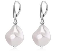 jiamiaoi Perlenohrringe Hängend Silber 925 Perlen Ohrringe Hängend Damen Ohrringe Perle Ohrringe Silber Lang Hängend Ohrringe Silber 925 Perle Perlen Ohrhänger Echte Perlenohrringe