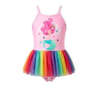 JiAmy Mädchen Badekleid Regenbogen Tüllrock Verstellbare Träger 2-8 Jahre | Baby Strandmode Sommerurlaub Schwimmkleidung Pooltag Lieblicher Look Formstabil Atmungsaktiv Hautfreundlich