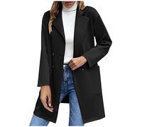 JIANGML 2025 Damen Sommer Elegant Blazer Einfarbig Business Retro Jacke Büro Office Sportlich Schlanke Passform Knöpfen Vintage Jacke Blazer Tailliert Sakkos Damenjacke für Arbeit Büro Sakko