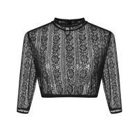 JIANGML 2025 Dirndlbluse Damen Spitze - schwarz Kurzarm Dirndlblusen für Damen Oktoberfest Dirndl Bluse von 34-48