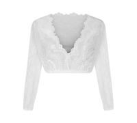 JIANGML 2025 Dirndlbluse Damen Spitze Weiß - Kurzarm Dirndl Bluse Trachtenbluse für Oktoberfest von 34-48