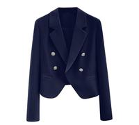 JIANGML 2025 Kurzer Blazer - Kurzmantel Mit Knopf, Kurzer Blazer Für Damen, Lässige, Vorne Offene, Langärmlige Anzugjacke, Vorne Offene Blazerjacke Für Damen