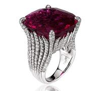 JIANGML 925 Silber Ring Damen Ring rot Granat Rubin Index Fingerring Öffnung Paar Hochzeit Verlobung Jahrestag High End Schmuck