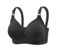 JIANGML BH Damen Ohne BüGel mit Vorderverschluss Große Brüste Starker Halt Bügelloser Push Up Soft Bra Gepolstert Entlastungs Bralette Bequemer Praktischer Frontverschluss BHS