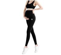 JIANGML High Waist Umstandsleggings Schwangere Slim Fit Stretch Umstandshose Damen Seamless Jeggings Blickdicht Yoga Hose Bauchstütze Schwangerschaftsleggings Weich Umstandsmode mit Taschen