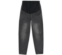 JIANGML Jeans Umstandshose Damen High Waist Stretch Freizeithose Weich Denim Schwangerschaftshose Crimpen Weites Bein Gerade Hosen Lockere Bequeme Jeanshose Bauchstütze Umstandsmode Große Größen
