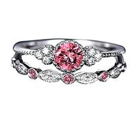 JIANGML Ringe Frauen Eheringe Ring Silber 925 Damen, Zirkonia Silberringe Trauringe Vorsteckring Hochzeitsringe Antragsring Memoirering Ewigkeitsring Ringe Set, Damen Schmuck Rosegold Gold