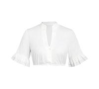 JIANGML Spitze Dirndl Bluse Damen V Ausschnitt Dirndlbluse Weiß Halbarm Trachtenbluse Sexy Kurzarm Dirndlblusen Bayrische Trachten Bluse Elegante Spitzenbluse Sommer Stretch Outfit für Oktoberfest