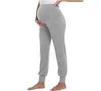 JIANGML Umstandshose Weitem Bein Damen Schwangerschaft Lässig Haremshose High Waist Stretch Umstandsleggings Weich Bauchstütze Umstandsmode Slim Fit Yoga Hose Schwangere Lockere Heimhose