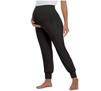 JIANGML Umstandshose Weitem Bein Damen Schwangerschaft Lässig Haremshose High Waist Stretch Umstandsleggings Weich Bauchstütze Umstandsmode Slim Fit Yoga Hose Schwangere Lockere Heimhose