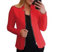 JIANROU Damen Blazer Cardigan Freizeit Business Jacke,Wollblazer Damen Beige Jersey Jacken Damen Grüne Strickjacke Rosa Strickjacke Lang Cord Blazer Damen Longblazer Orange