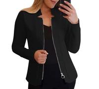 JIANROU Damen Elegant Langarm Blazer Büro Jacke,Bomberjacke Rot Damen Hose Mit Blazer Damen Long Cardigan Grün Cardigan Grün Glitzer Blazer Silber Doppelreihiger Blazer