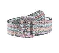 JIARY Bunte Breite Gürtel Damen, Breiter Gewebte Taillengürtel Damen Für Kleider,Quadratische Schnalle Boho Gürtel,Mode Damengürtel Für Kleider,Freizeiturlaub,Alltag,Date,Waist 72~86CM