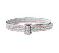 JIARY Bunte-Gewebte Breite Gürtel Damen, Breiter Casual Taillengürtel Damen,Quadratische Schnalle Boho Gürtel,Mode Damengürtel Für Kleider,Freizeiturlaub,Alltag,Date,Waist 65~80CM