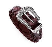 JIARY Echt Ledergürtel Damen, Geflochtener Damengürtel Leder, Westernschnalle Taillengürtel Damen, Casual Arbeitsgürtel Für Jeans Pant, Lässiger Outdoor-Gürtel,Braun,95CM/37.4''