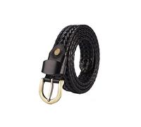 JIARY Flechtgürtel Herren Vollledergürtel aus Vollrindleder,Schwarz,110CM/43.3''