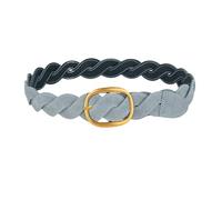 JIARY Geflochtener Taillengürtel Damen, Echtledergürtel, Casual Breiter Gürtel Damen,Flechtgürtel Mit Goldene Schnalle,Damengürtel Leder Für Jeans Kleid Hose,Accessoires,Blau,105CM/41.3''