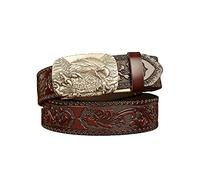 JIARY Gürtel Herren/Ledergürtel Herren,Eagle Herrengürtel Echtleder geschnitzter Gürtel Lässiger Jeansgürtel,Brown b,110CM/43.3''