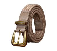 JIARY Handgefertigter Geflochtener Ledergürtel Damen Herren, Rindsleder Vielseitiger Vintage Gürtel Mit Dornschließe Jeans Hosen Kleider,A Gold Buckle,100CM/39.4''