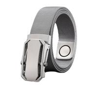 JIARY Herren-Gürtel Edelstahl Flechtgürtel, Gürtel Herren Metallgürtel Magnetische, Nicht-Leder-Gürtel mit Gravurmuster Automatischer Schnalle aus Edelstahl,Style d,110CM/43.3''