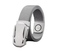 JIARY Herren-Gürtel Edelstahl Flechtgürtel, Gürtel Herren Metallgürtel Magnetische, Nicht-Leder-Gürtel mit Gravurmuster Automatischer Schnalle aus Edelstahl,Style b,110CM/43.3''