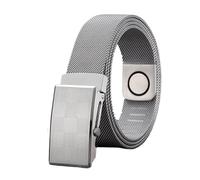JIARY Herren Gürtel Edelstahl Flechtgürtel, Gürtel Herren Metallgürtel Magnetische, Nicht-Leder-Lässig Mode Gürtel mit gemusterter Automatik-Schnalle aus Edelstahl,Style b,130CM/51.2''